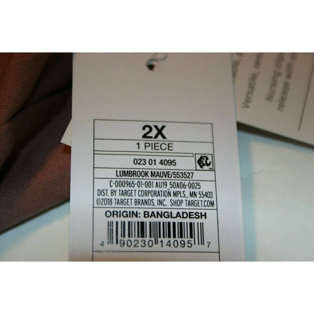 nursing bra womens 2X Auden lightly lined lounge 6 hook closure mauve pink new - Picture 4 of 10